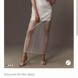 Anthropologie White Pearl Maxi Dress